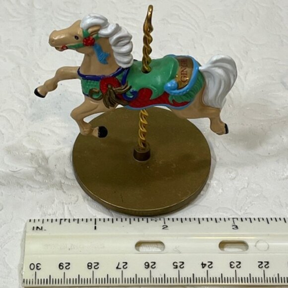 VTG1989 Hallmark Christmas Carousel Horse Ginger Number 4 Ornament/Table Decor - Picture 8 of 8